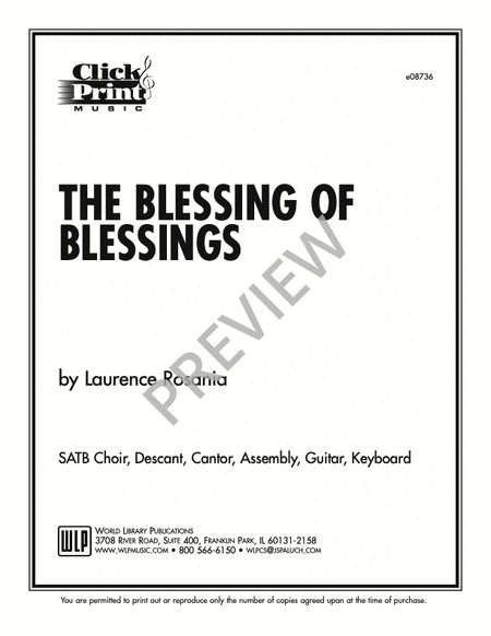 The Blessing of Blessings-Rosania