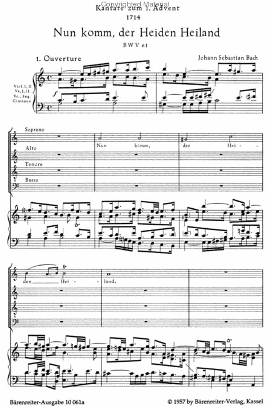 Nun komm, der Heiden Heiland, BWV 61 Nun komm, der Heiden Heiland, BWV 61 4-Part scores gallery preview page 2