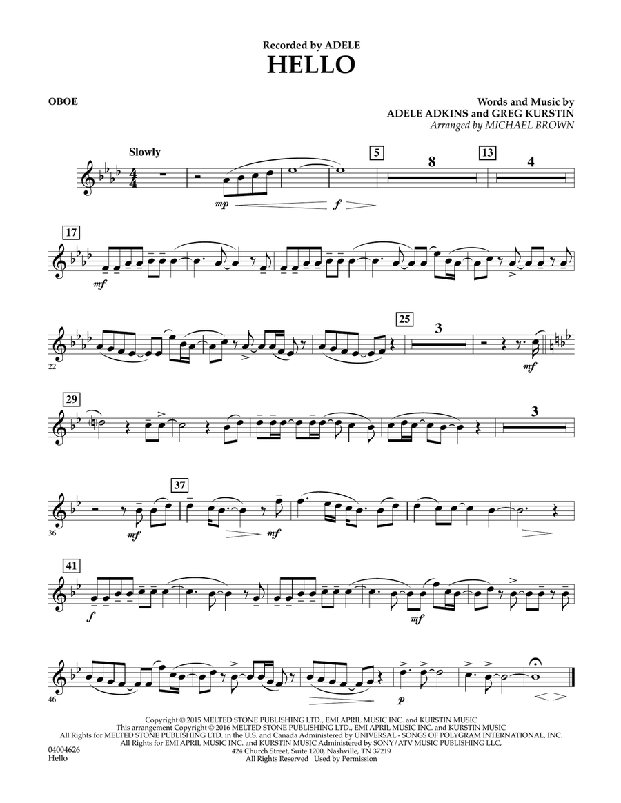 Hello - Oboe Concert Band scores gallery preview page 1
