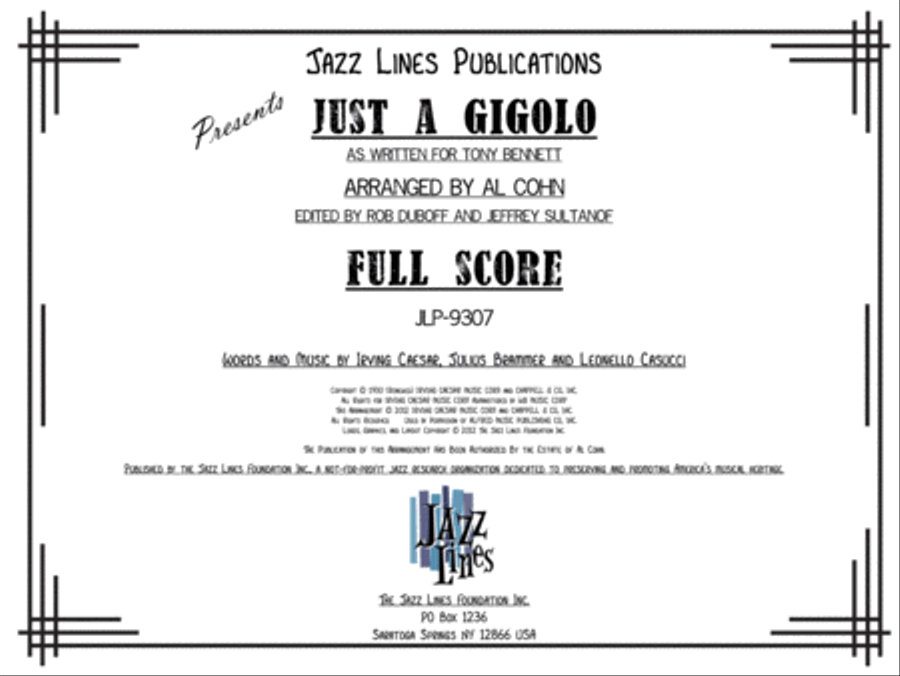Just A Gigolo Big Band scores gallery preview page 1