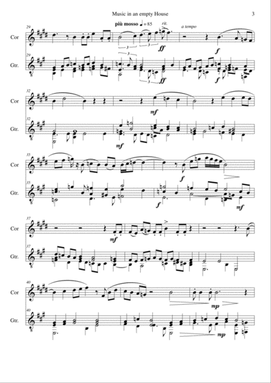 Music in an empty house (Cor Anglais and Guitar) English Horn scores gallery preview page 3
