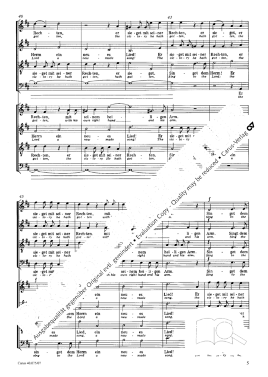 Psalm 98 (Der 98. Psalm) 4-Part scores gallery preview page 16