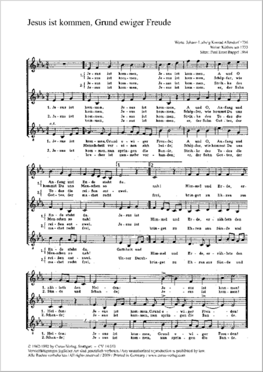 Jesus ist kommen, Grund ewiger Freude 3-Part scores gallery preview page 6