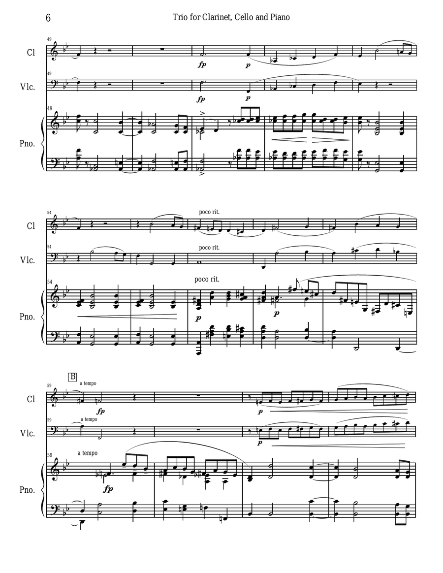 Clara Schumann Trio for clarinet, cello, and piano Piano Trio scores gallery preview page 6