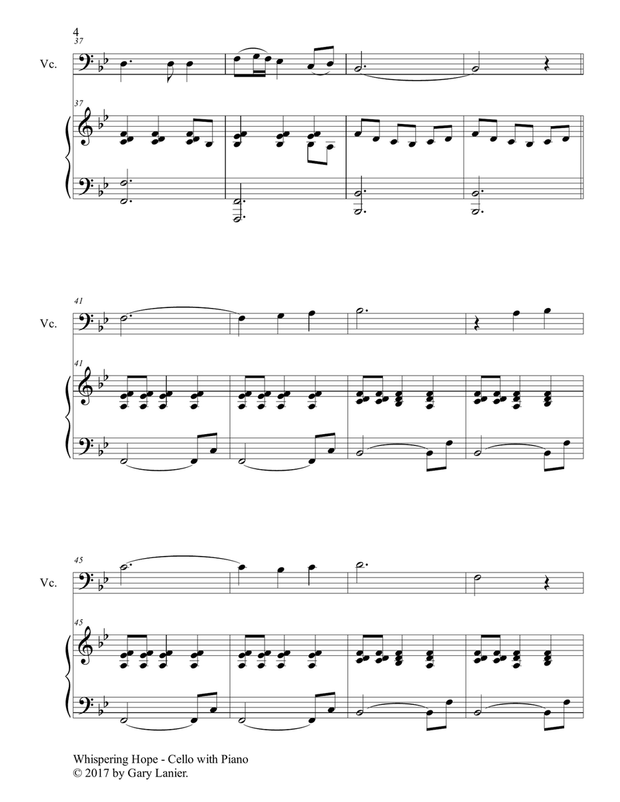 3 HYMNS OF HOPE (for Cello and Piano with Score/Parts) Piano scores gallery preview page 5