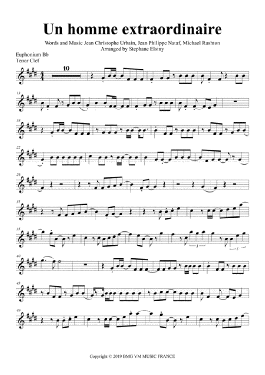 Un Homme Extraordinaire Euphonium scores gallery preview page 1