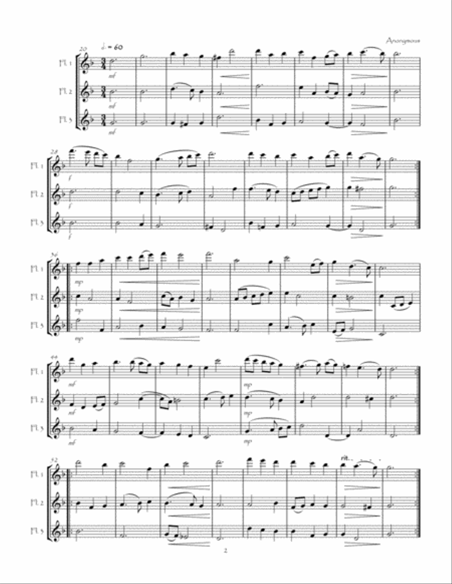 Six Airs from the Renaissance Period for Flute Trio Six Airs from the Renaissance Period for Flute Trio Flute Trio scores gallery preview page 3