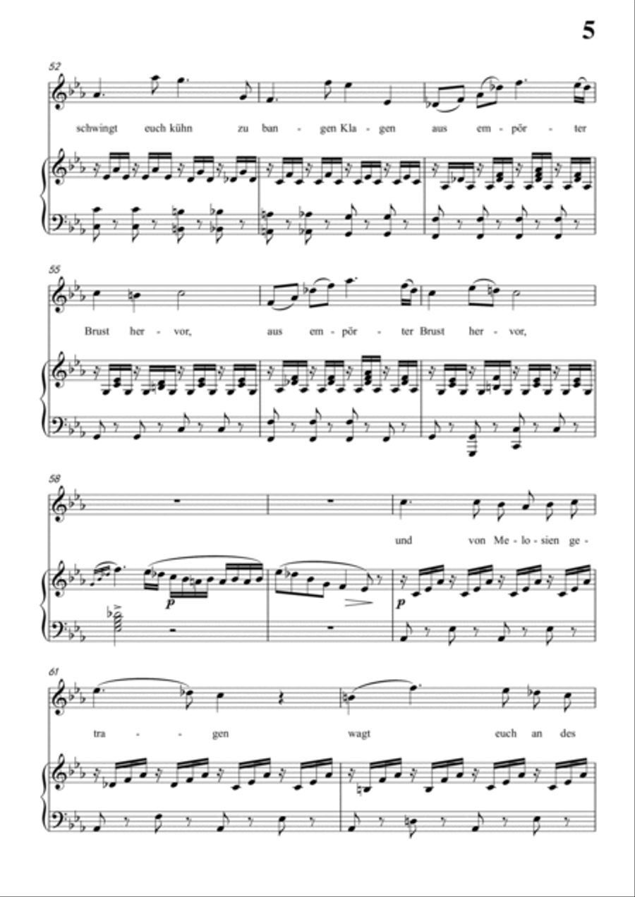 Schubert-Epistel(Herrn Joseph Spaun) in f minor,D.749,for Vocal and Piano Voice scores gallery preview page 6