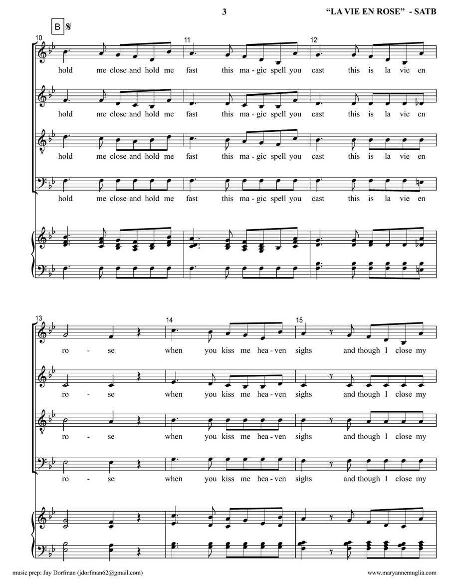 La Vie En Rose 4-Part scores gallery preview page 3