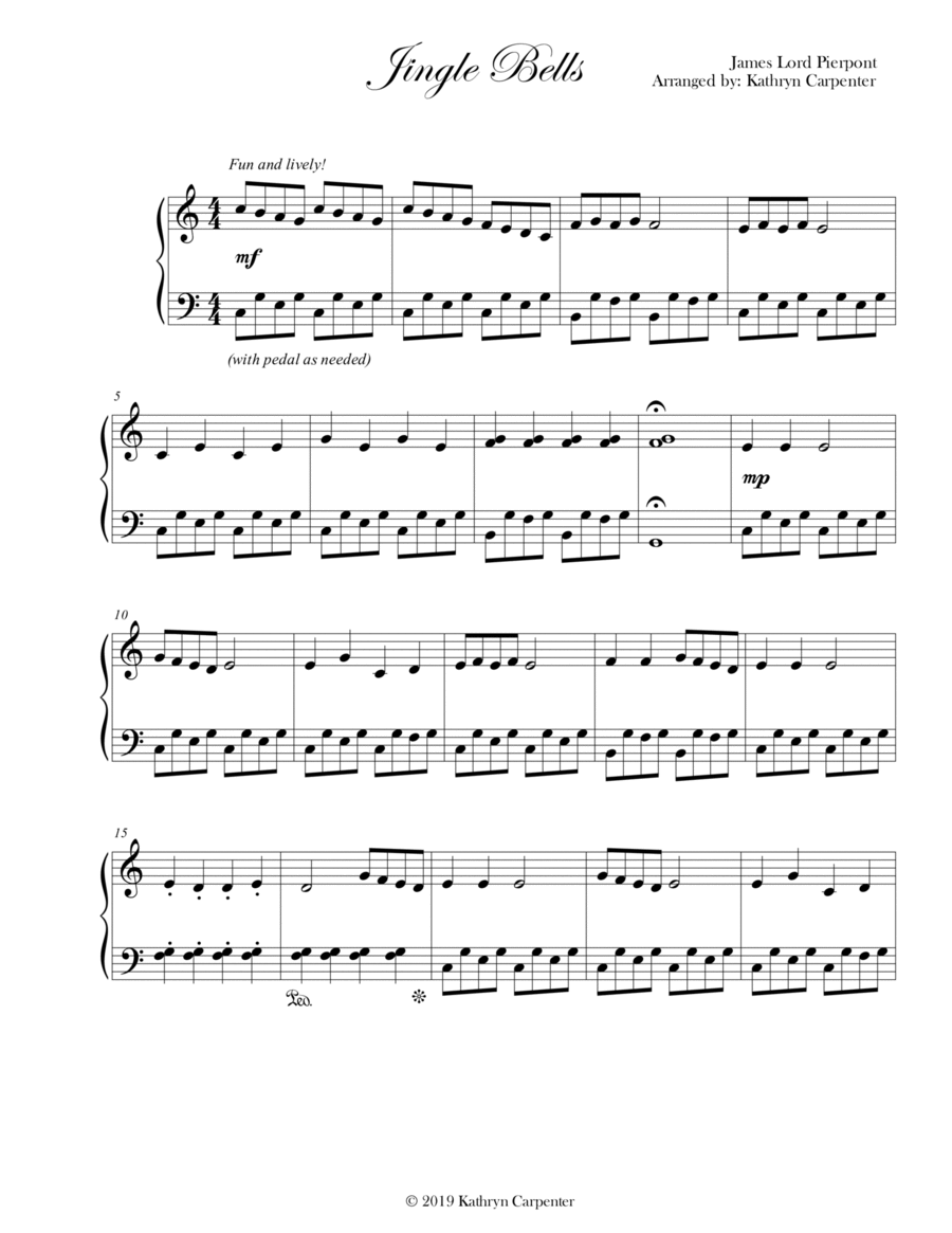 Jingle Bells (Piano, Level 2A) Piano Solo scores gallery preview page 1