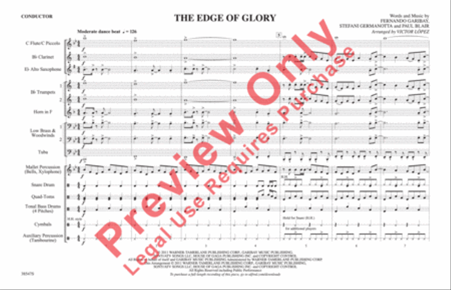 The Edge of Glory The Edge of Glory Marching Band scores gallery preview page 2