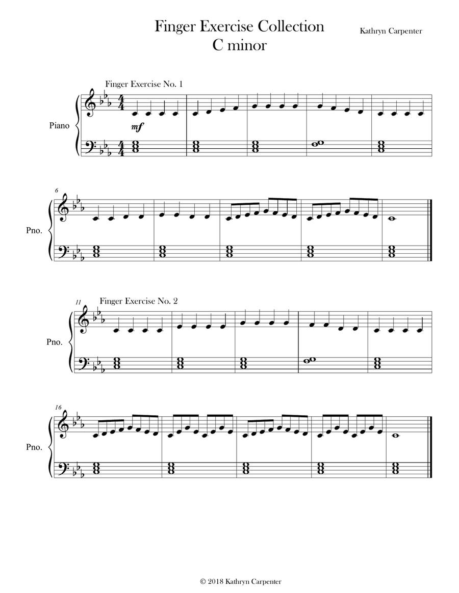 Finger Exercise Collection (8 exercises in C minor) image number null