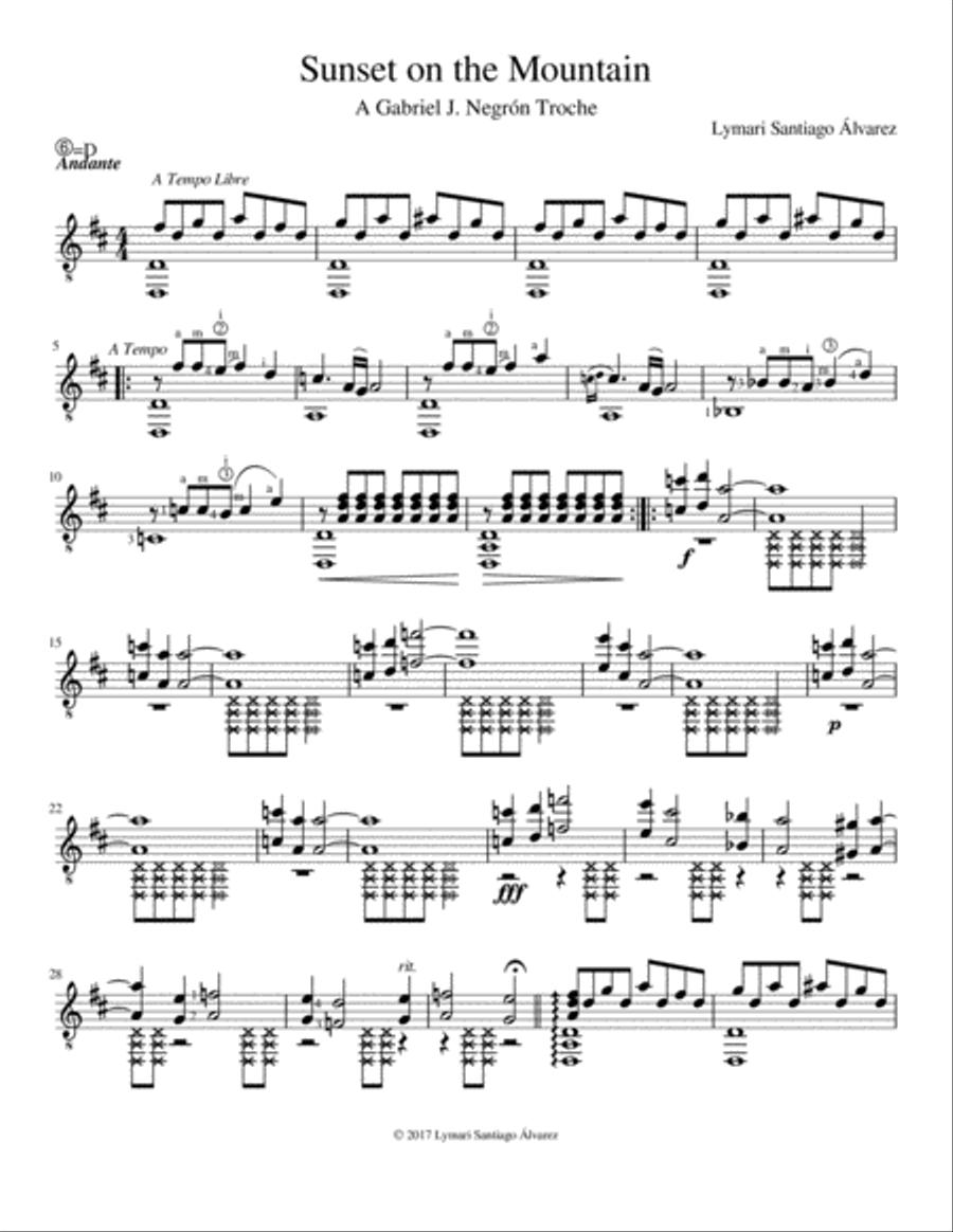 Sunset on the Mountain Guitar Solo scores gallery preview page 2