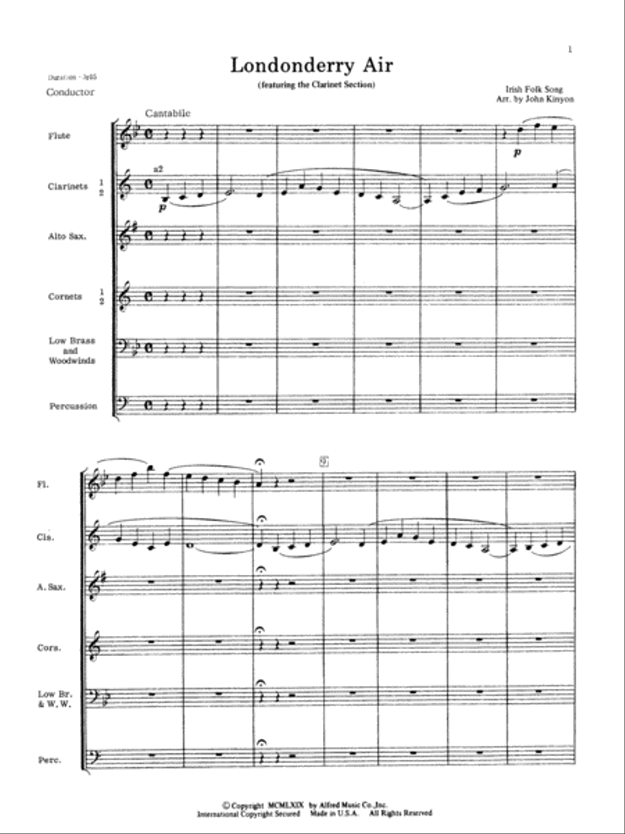 Londonderry Air (featuring the Clarinet section): Score Concert Band scores gallery preview page 3