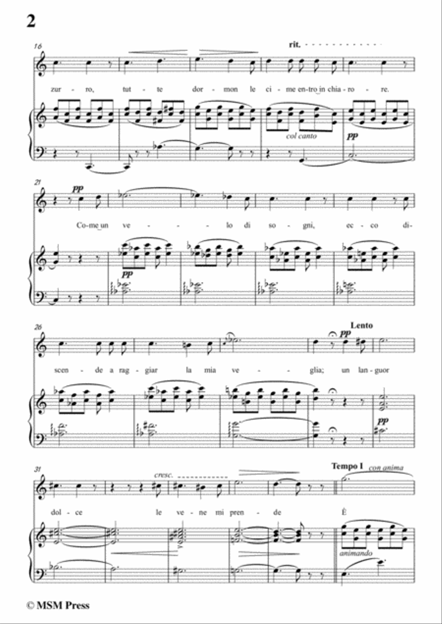 Tosti-Arcano! in C Major,for voice and piano Voice Solo scores gallery preview page 4