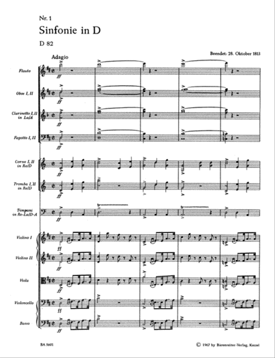 Symphony, No. 1 D major D 82 Orchestra scores gallery preview page 2