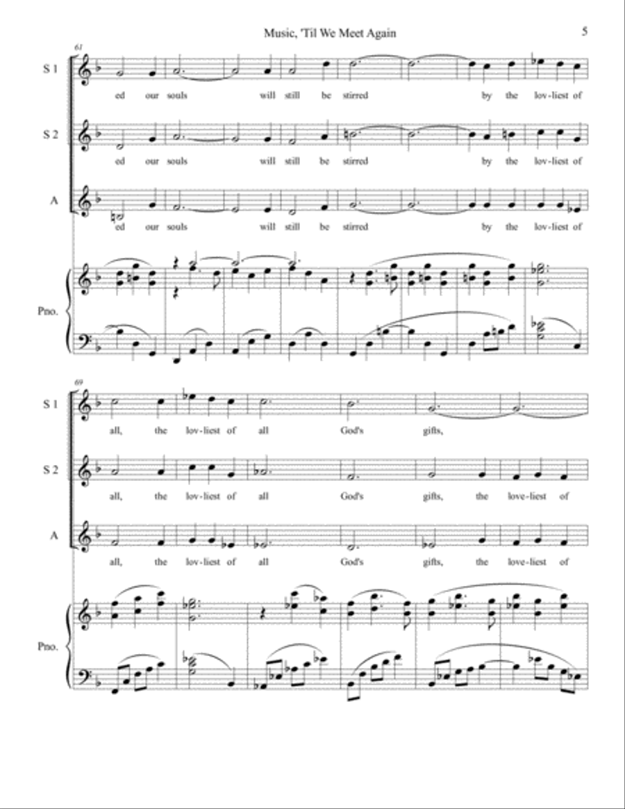 Music, 'Til We Meet Again SSA scores gallery preview page 5