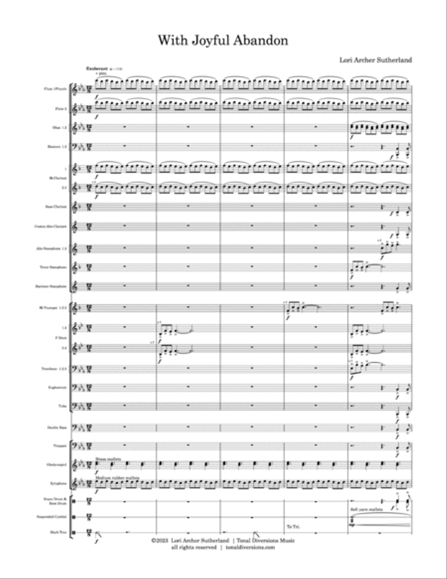 With Joyful Abandon Concert Band scores gallery preview page 4