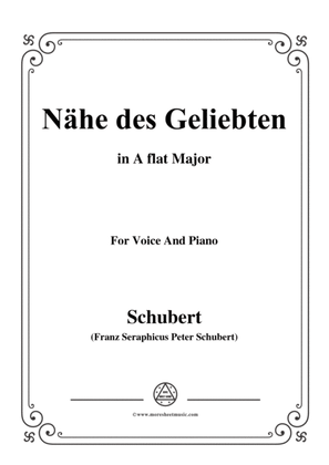 Schubert-Nähe des Geliebten,Op.5 No.2,in A flat Major,for Voice&Piano
