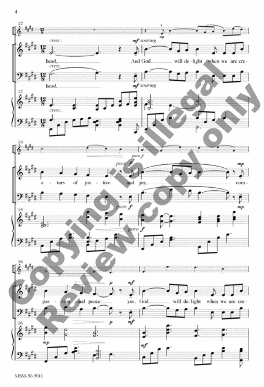 For Everyone Born (Choral Score) 4-Part scores gallery preview page 4