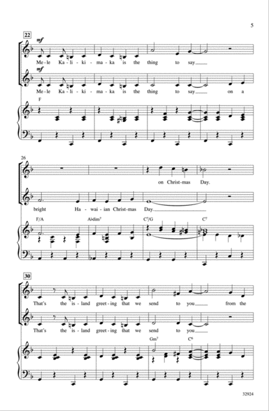 Mele Kalikimaka 2-Part scores gallery preview page 4