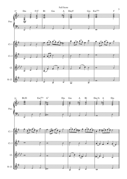 Rondeau (from Abdelazer) for Clarinet Quartet and Piano Accompaniment with Chords image number null