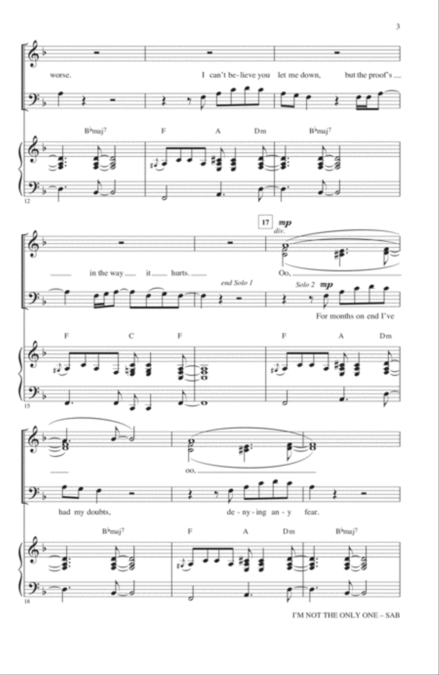 I'm Not The Only One 3-Part scores gallery preview page 2