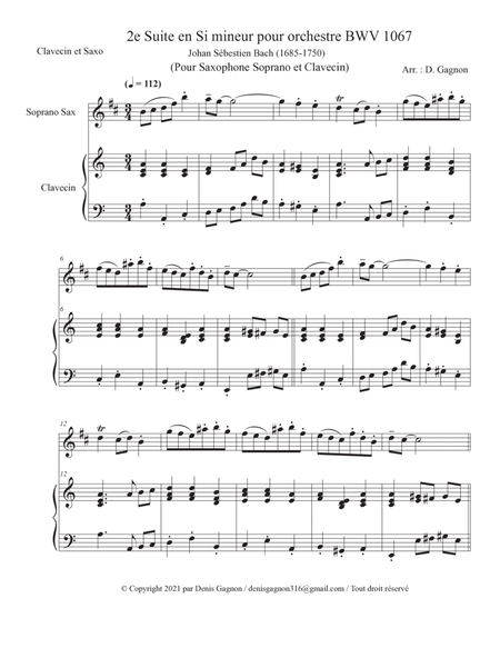 2e Suite en Si mineur pour Orchestre BWV 1067 image number null