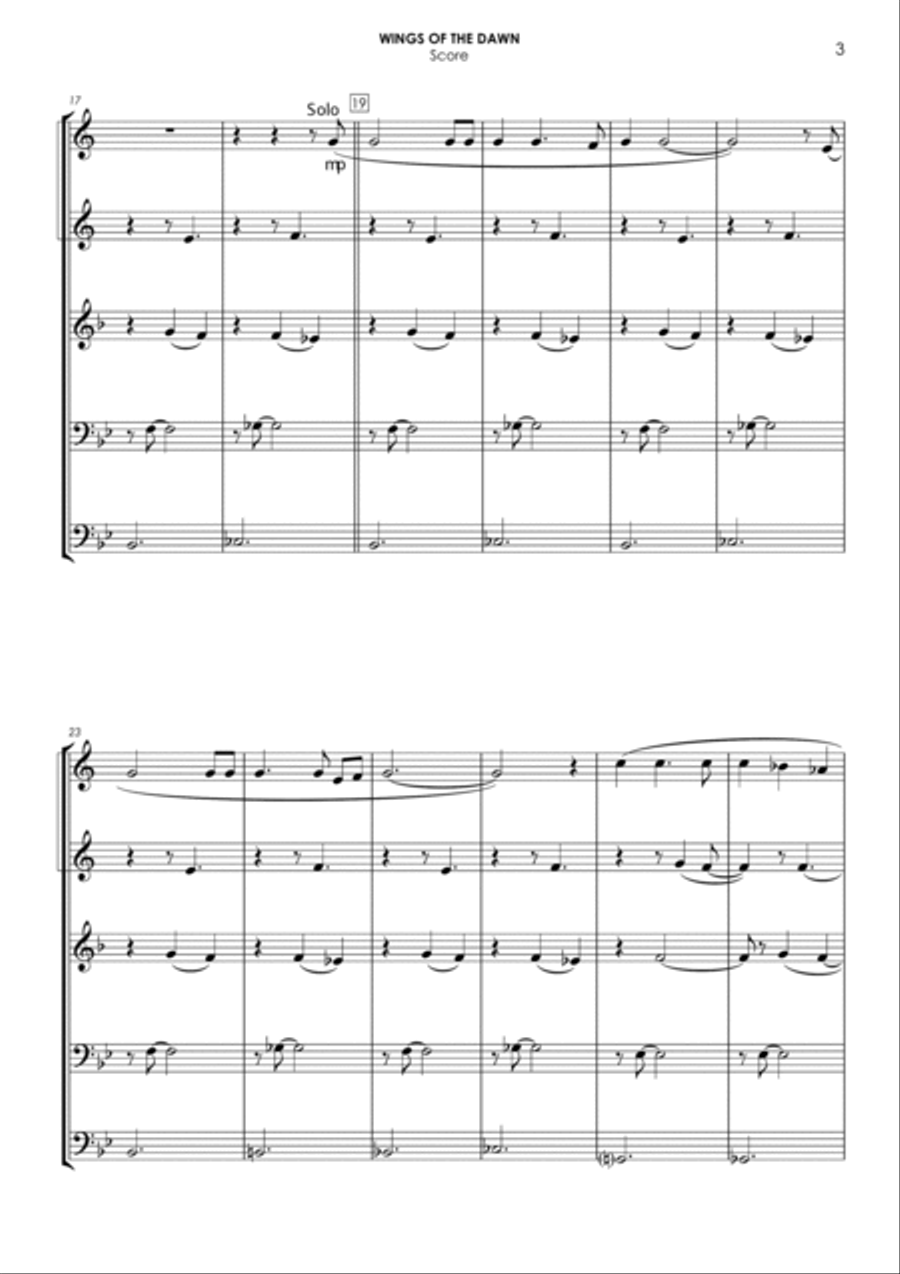Wings Of The Dawn Wings Of The Dawn Brass Ensemble scores gallery preview page 3