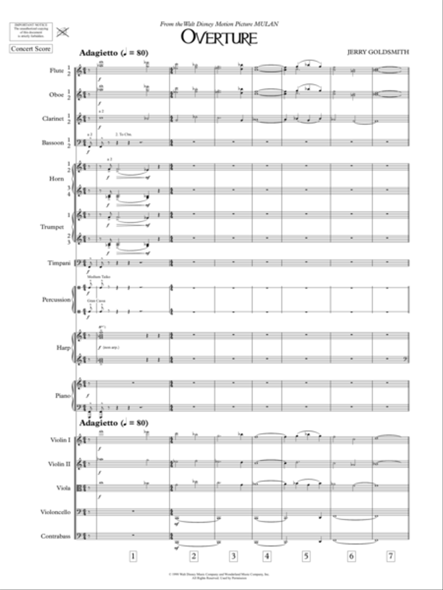 Suite From Mulan - Score Only Full Orchestra scores gallery preview page 3