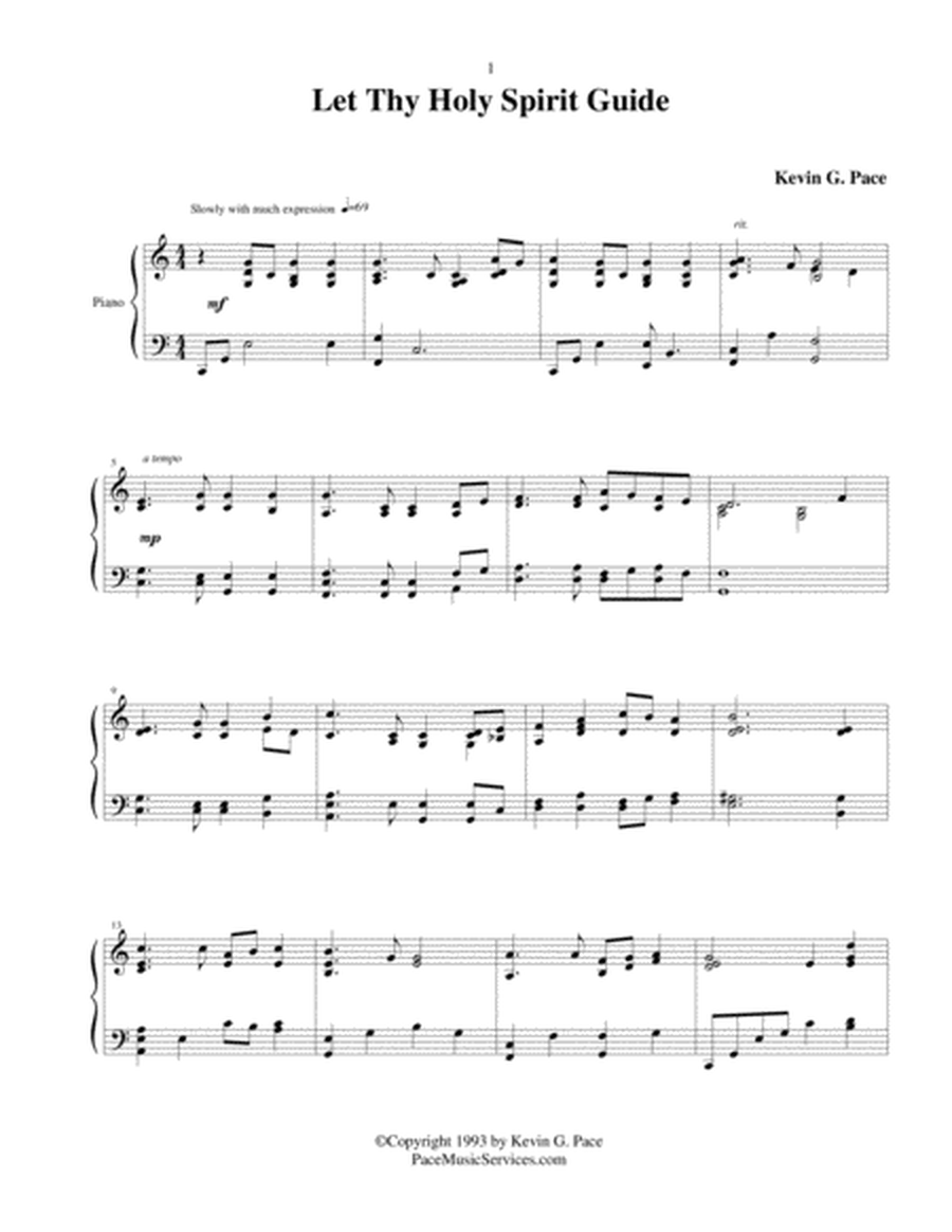 Let Thy Holy Spirit Guide - original piano solo prelude image number null