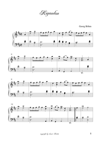 Rigaudon for Piano / Harpsichord