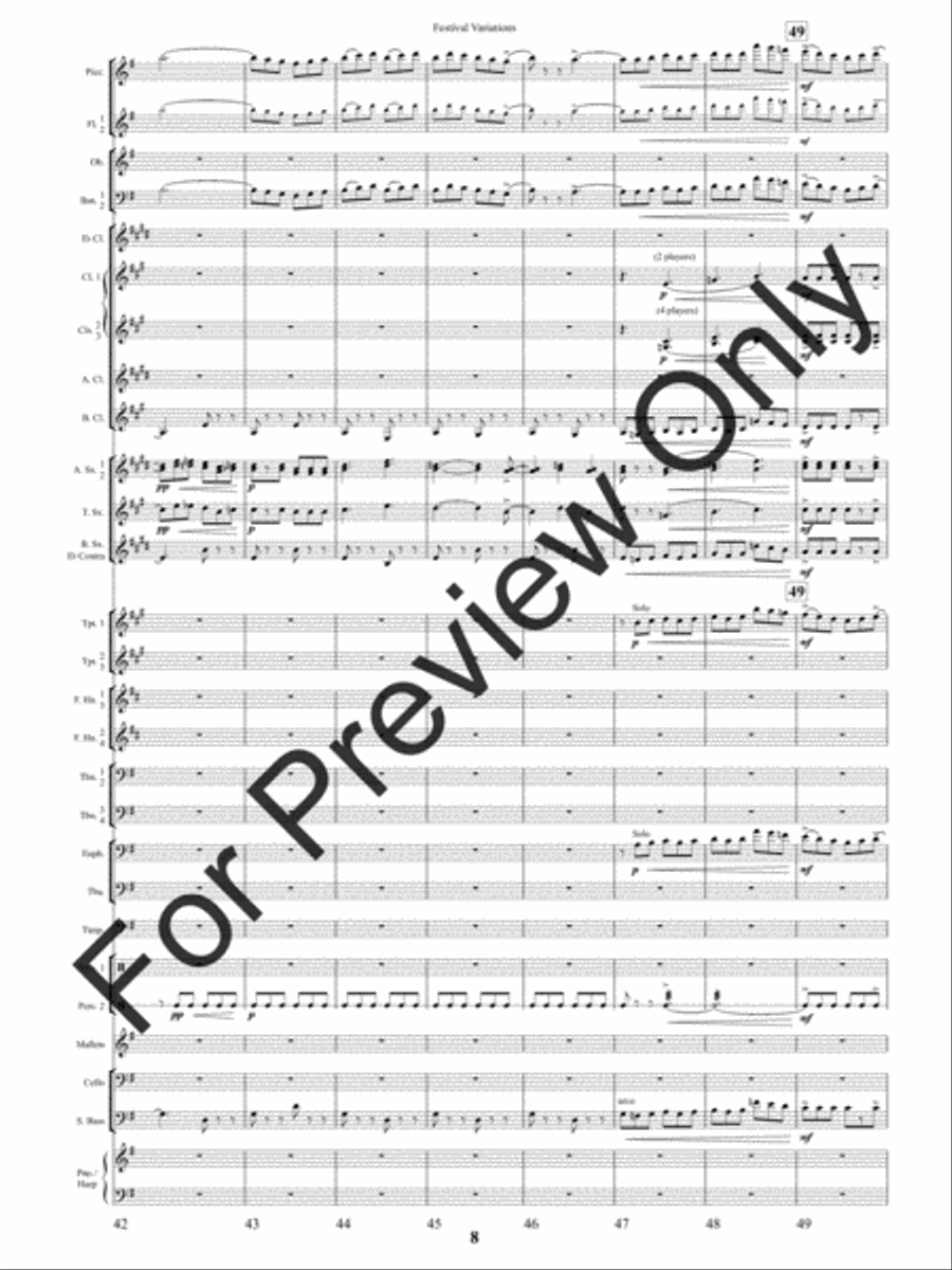 Festival Variations (Score) Concert Band scores gallery preview page 11