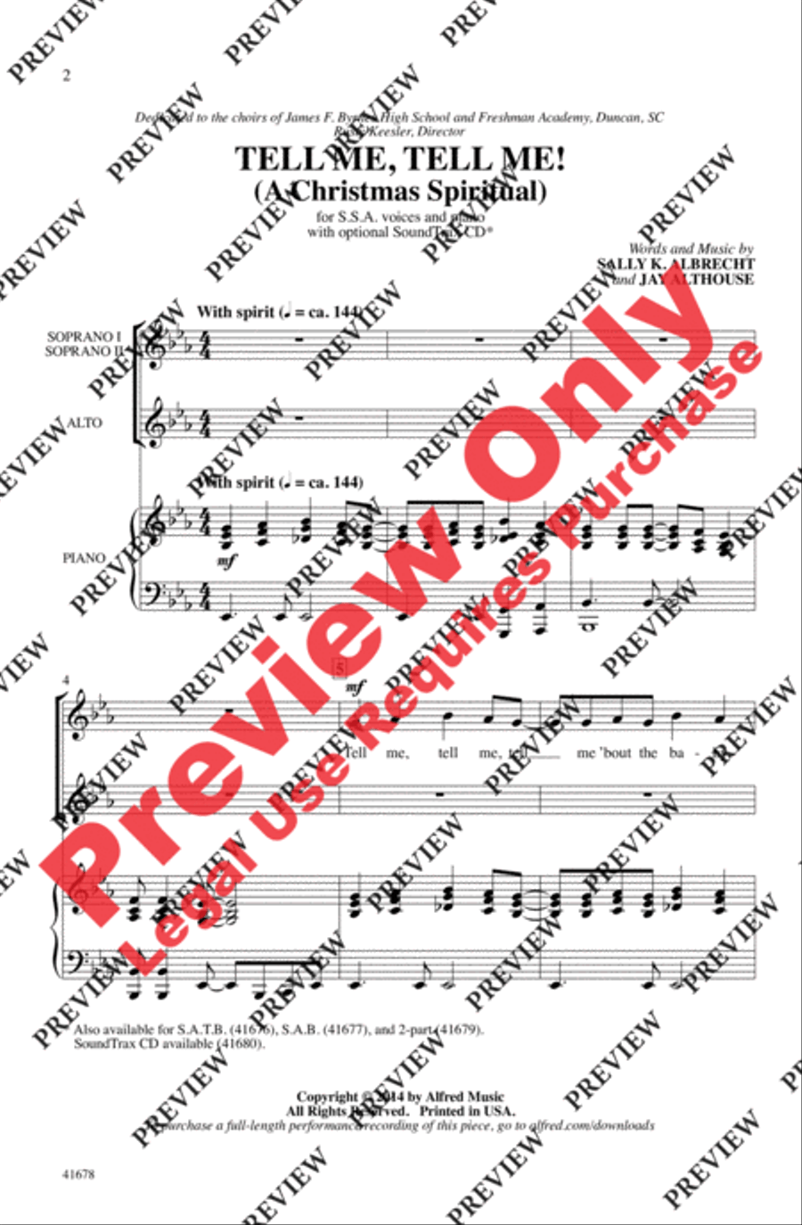 Tell Me, Tell Me! Tell Me, Tell Me! Women's Choir scores gallery preview page 2