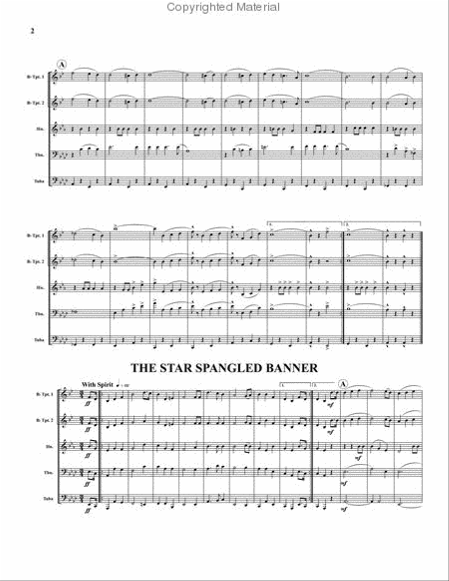 Music for Patriotic Ceremonies Brass Quintet scores gallery preview page 3