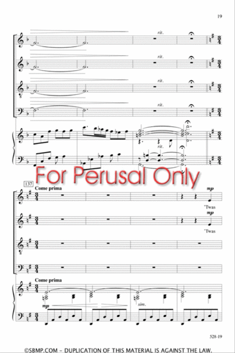 Jabberwocky - SATB Octavo 4-Part scores gallery preview page 18