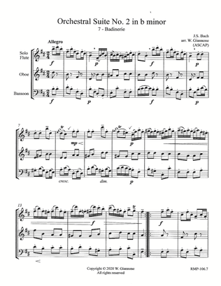 Bach - Badinerie from Orchestral Suite No. 2 in b minor for solo flute, oboe and bassoon