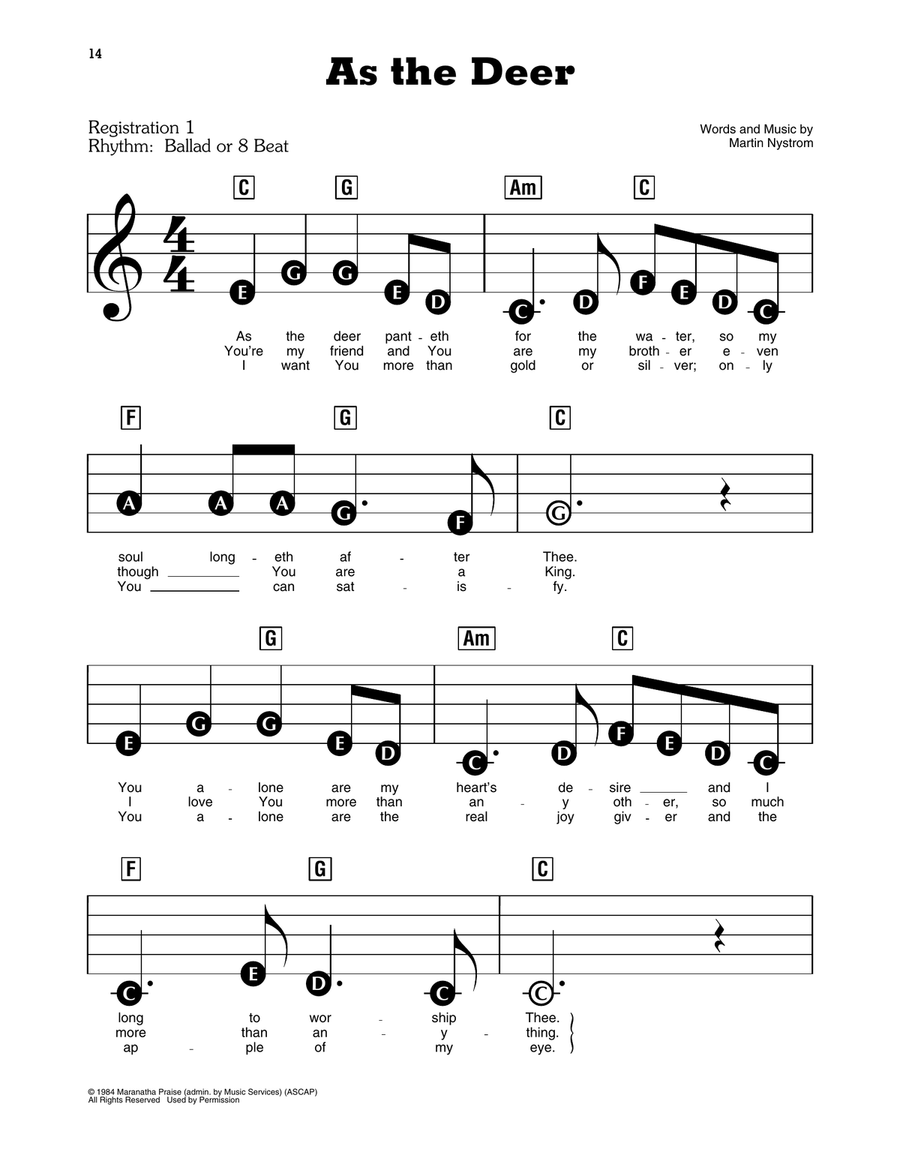 As The Deer Electronic Keyboard scores gallery preview page 1