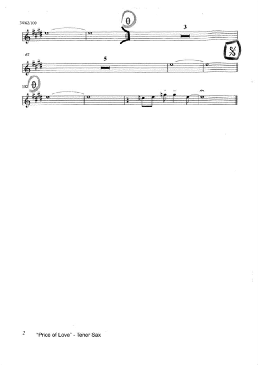 The Price Of Love The Price Of Love Tenor Saxophone scores gallery preview page 4