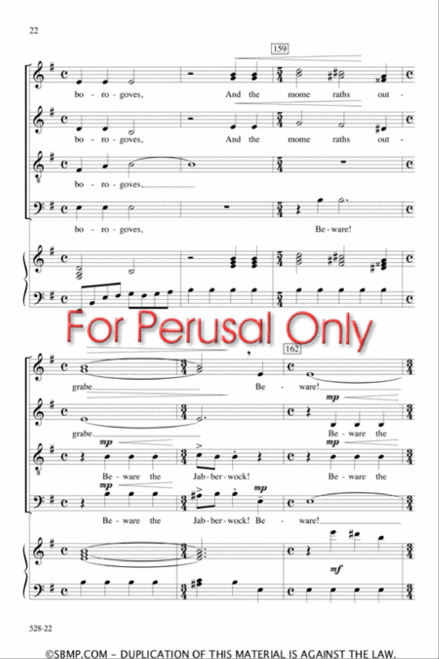 Jabberwocky - SATB Octavo 4-Part scores gallery preview page 21