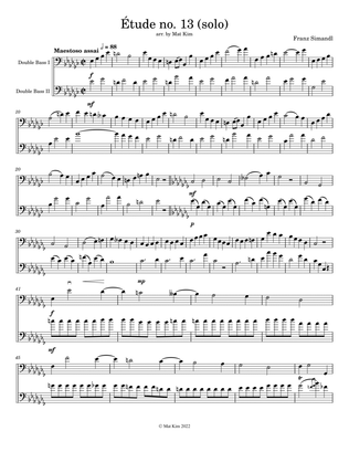 Franz Simandl Étude no. 13 in Eb minor (Maestoso assai) for Two Double Basses