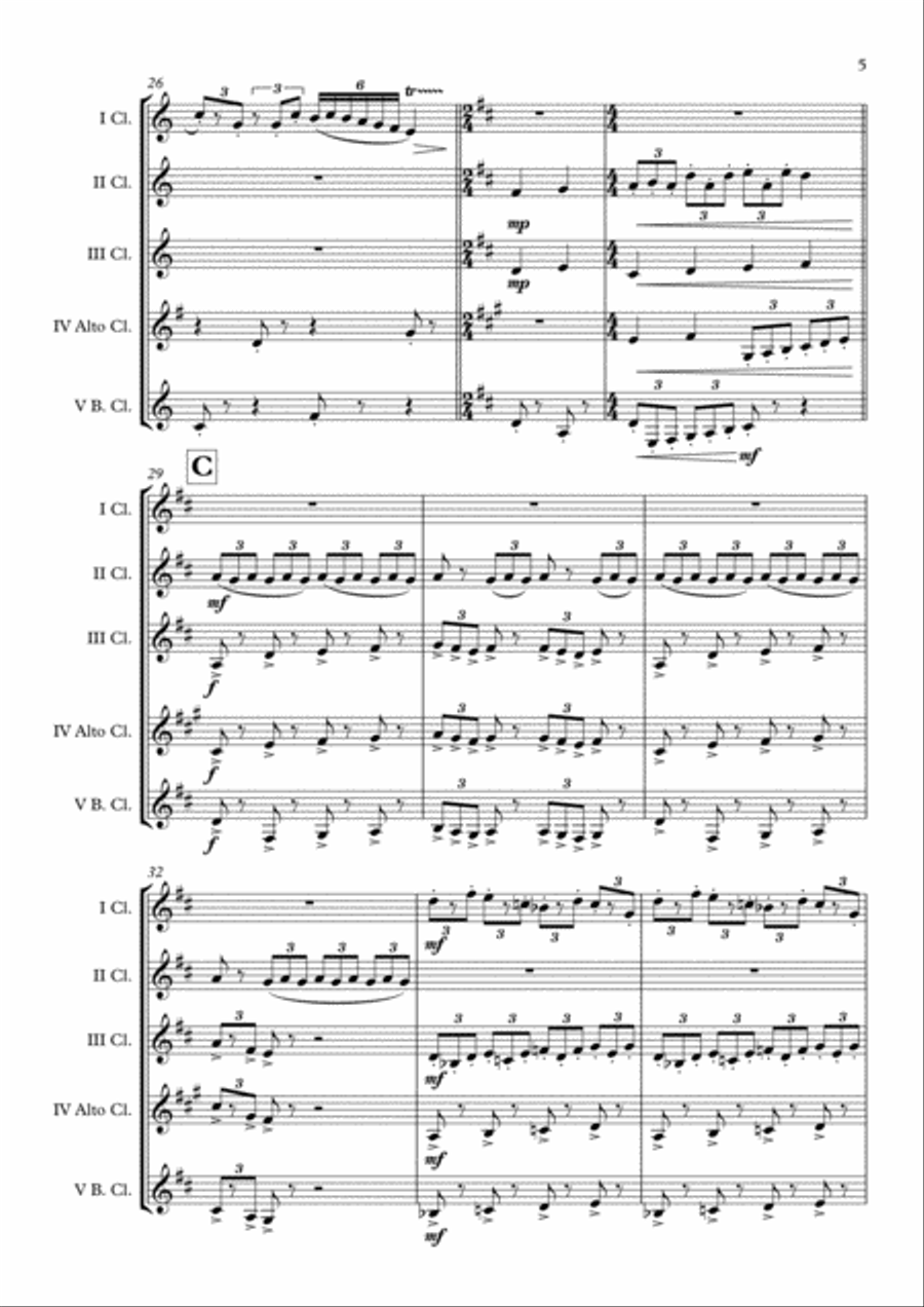 Flying Clarinet Choir scores gallery preview page 6