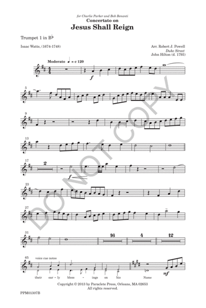 Concertato on Jesus Shall Reign (trumpet parts) image number null