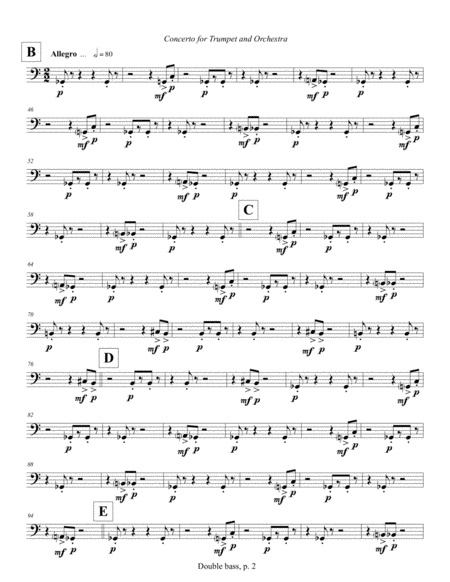 Concerto for Trumpet and Orchestra (2011) Double bass part