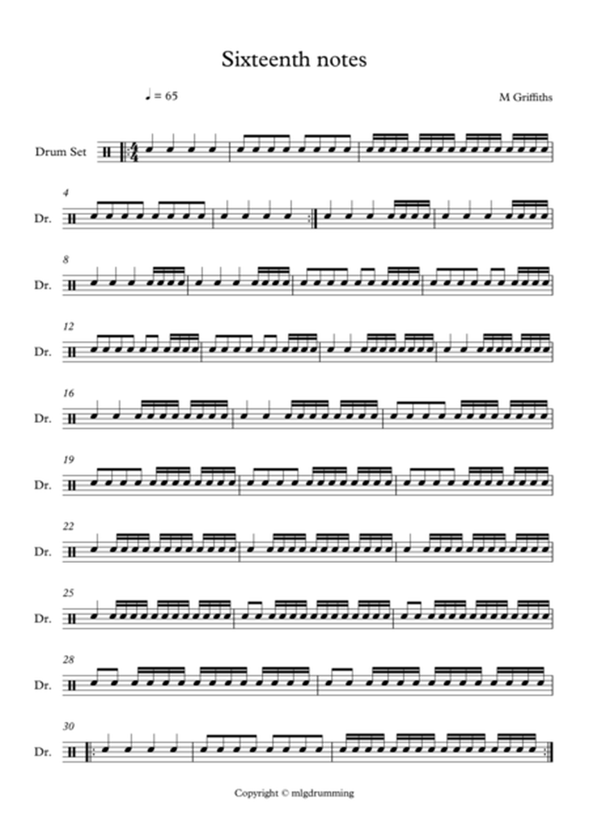 Learn sixteenth notes on the snare drum image number null