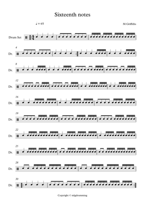 Learn sixteenth notes on the snare drum
