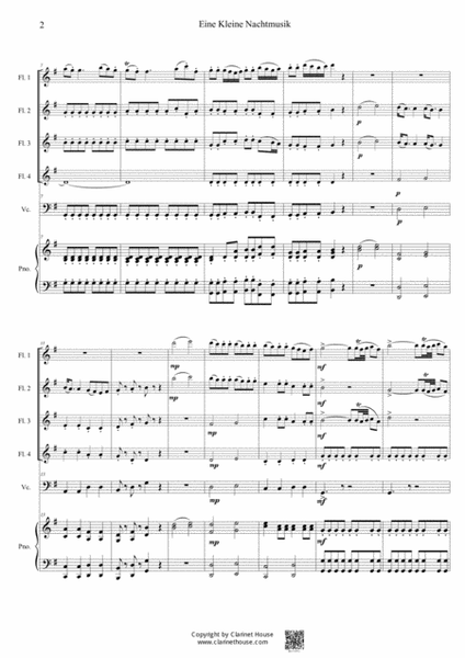 Eine Kleine Nachtmusik KV.525 (1st Movement) for Flute Ensemble