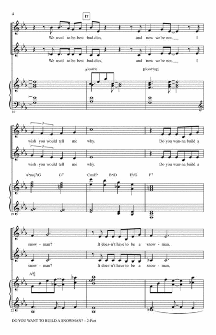 Do You Want to Build a Snowman? 2-Part scores gallery preview page 5