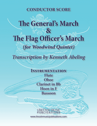 Book cover for The General’s & Flag Officer’s Marches (for Woodwind Quintet)