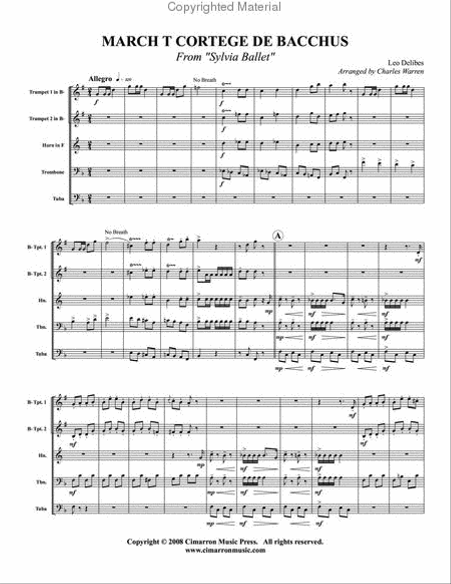 March et Cortege de Bacchus Brass Quintet scores gallery preview page 2